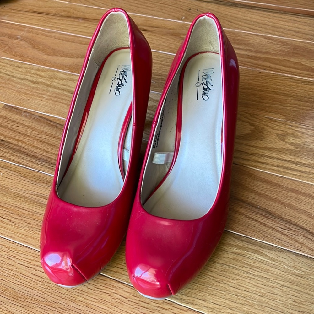 Square toe Red Heels
